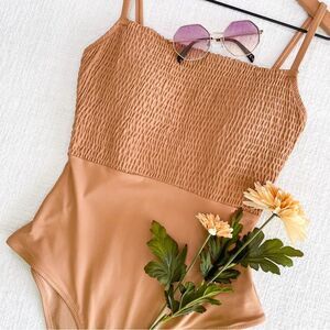 Aerie smocked one piece swimsuit.